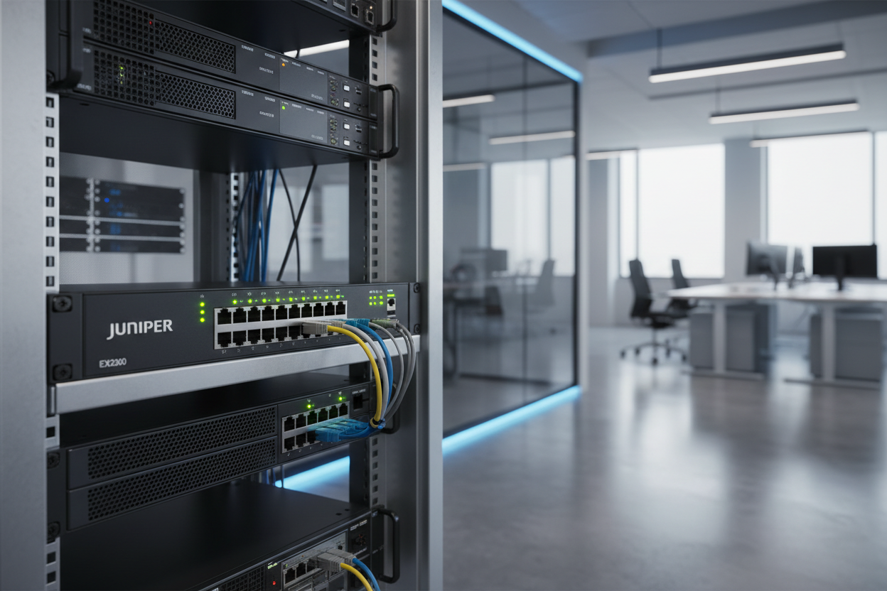 Juniper EX2300 Ethernet Switch in einem Serverraum 