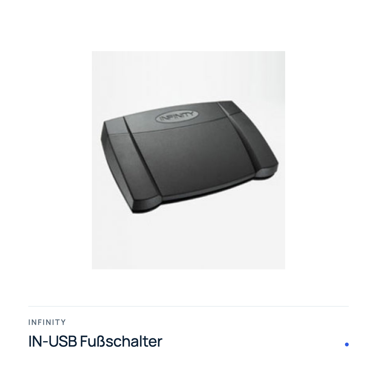 Infinity IN-USB Fußschalter, Produktfoto mit Typenbezeichnung