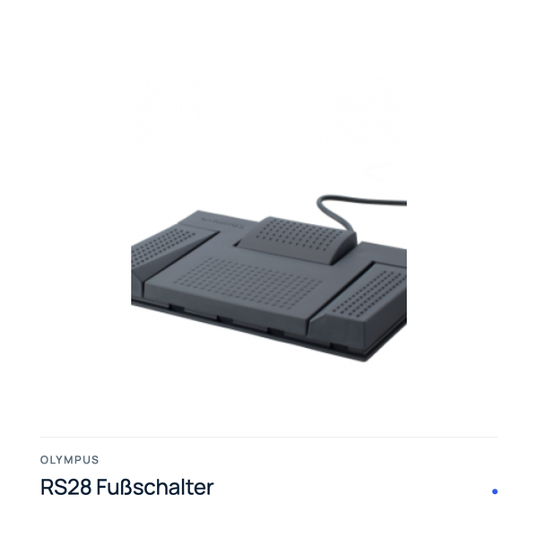 Olympus RS28 USB-Fußschalter mit drei Pedalen, Produktfoto mit Typenbezeichnung