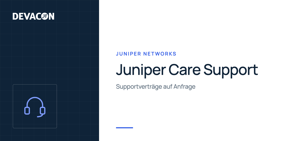 Juniper Care Support: DEVACON product graphic with manufacturer and series