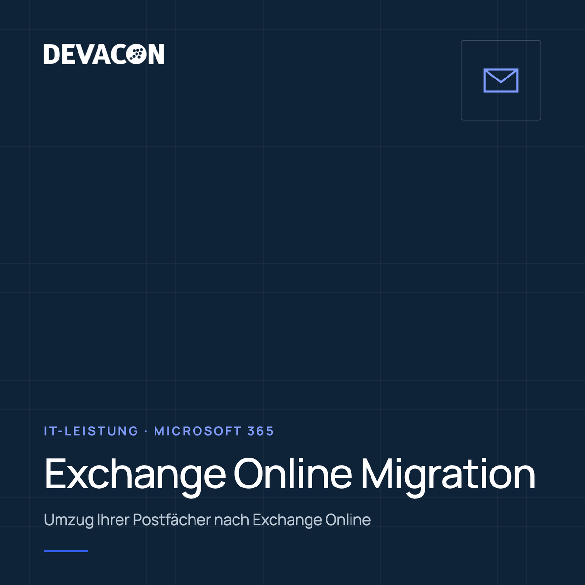 Exchange Online Migration für Unternehmen, Titelgrafik der IT-Leistung von DEVACON