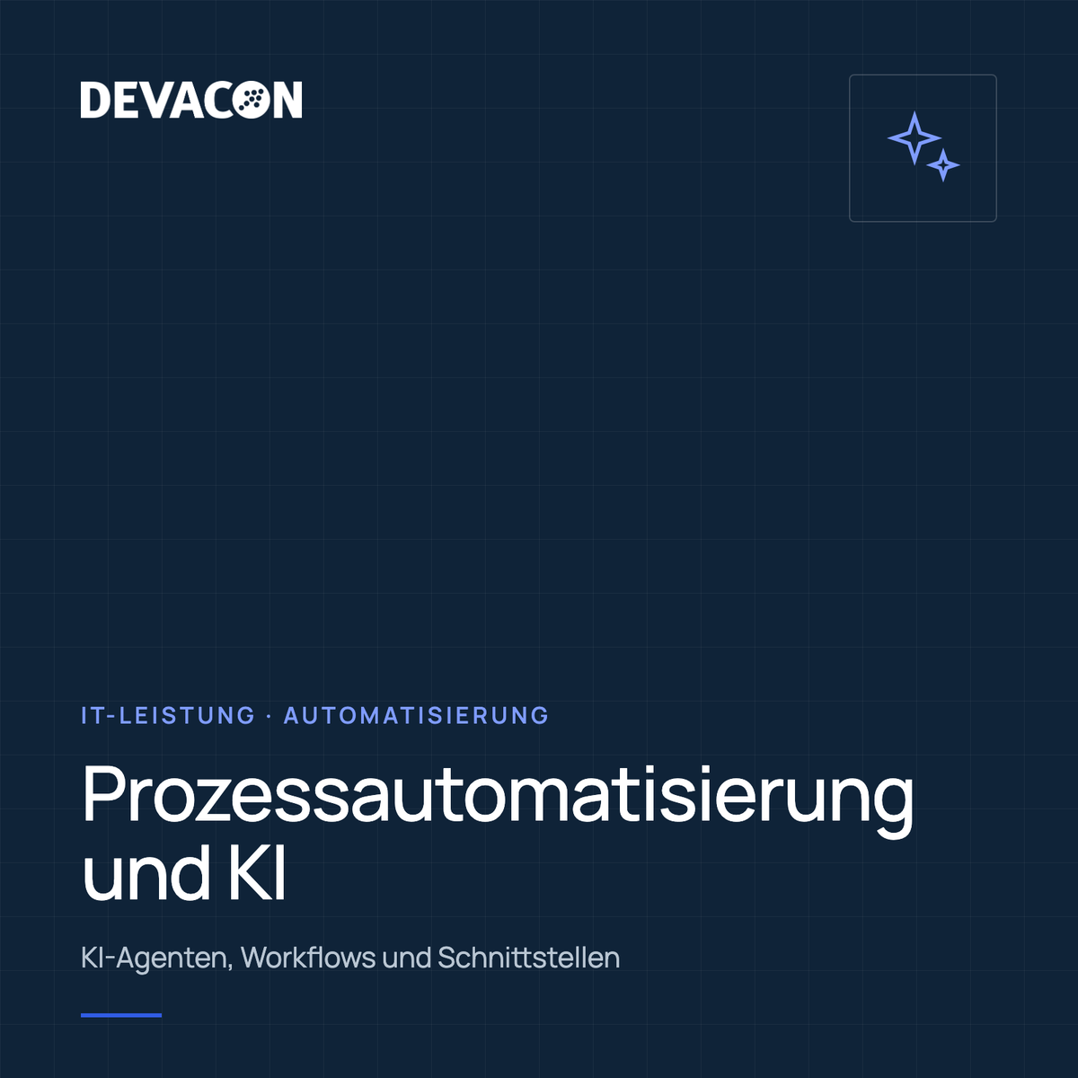Prozessautomatisierung und KI, Titelgrafik der IT-Leistung von DEVACON