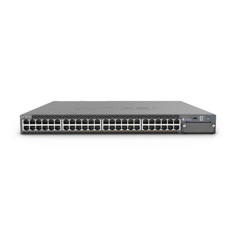 Juniper EX4400-48P Switch, Vorderansicht schräg von oben
