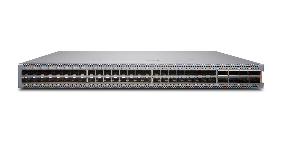 Juniper EX4650 Ethernet Switch: EX4650-48Y, Herstellerfoto Juniper Networks, Vorderseite schräg von oben