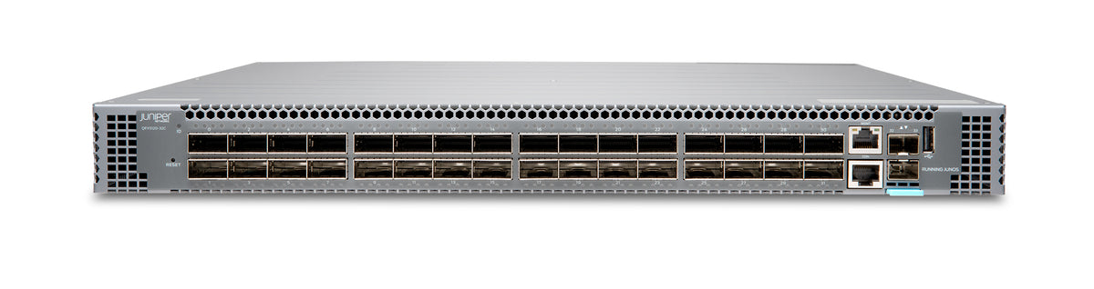 Juniper QFX5120-32C Switch, front view at an angle from above
