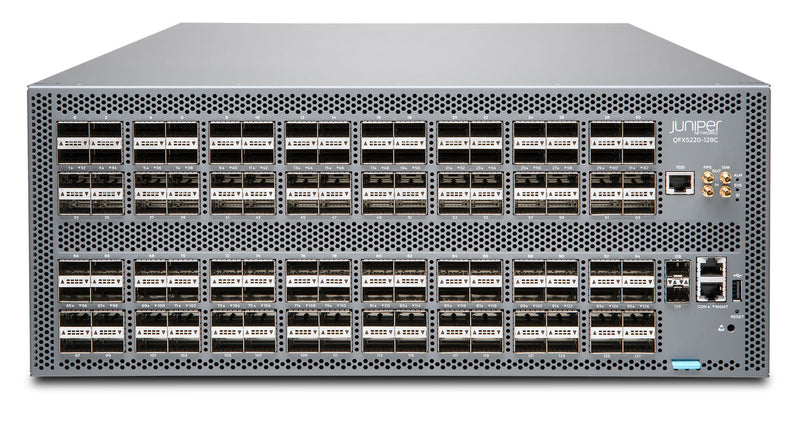 Juniper QFX5220-128C Switch, Vorderansicht schräg von oben