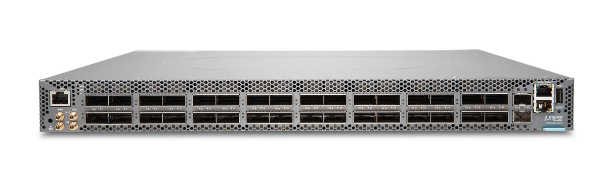 Juniper QFX5220-32CD Switch, Vorderansicht schräg von oben