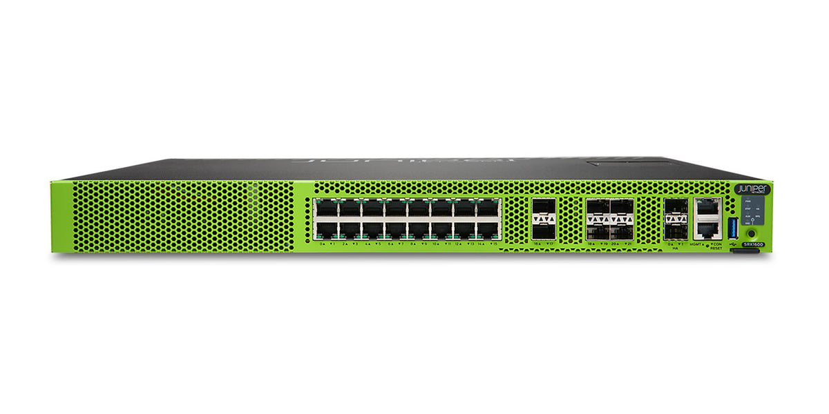 Juniper SRX1600 Firewall: SRX1600, Herstellerfoto Juniper Networks, Vorderseite schräg von oben