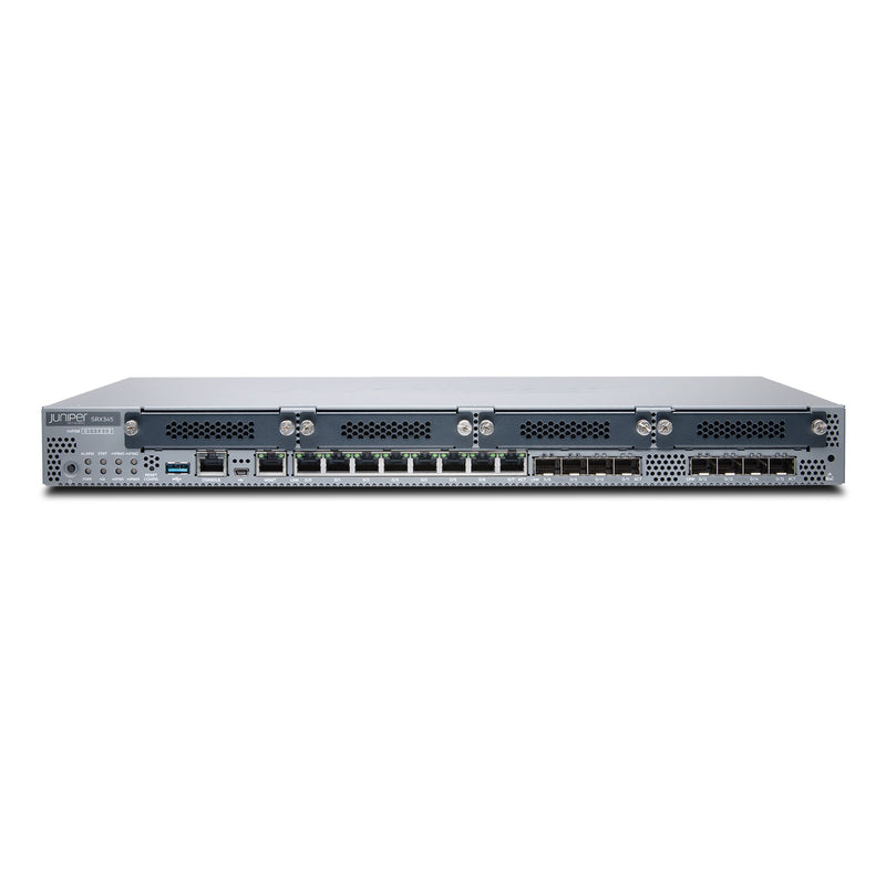 Juniper SRX345 Firewall, manufacturer photo Juniper Networks (front, angled)