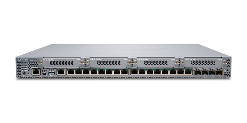 Juniper SRX380 Firewall: SRX380, manufacturer photo Juniper Networks, front at an angle from above