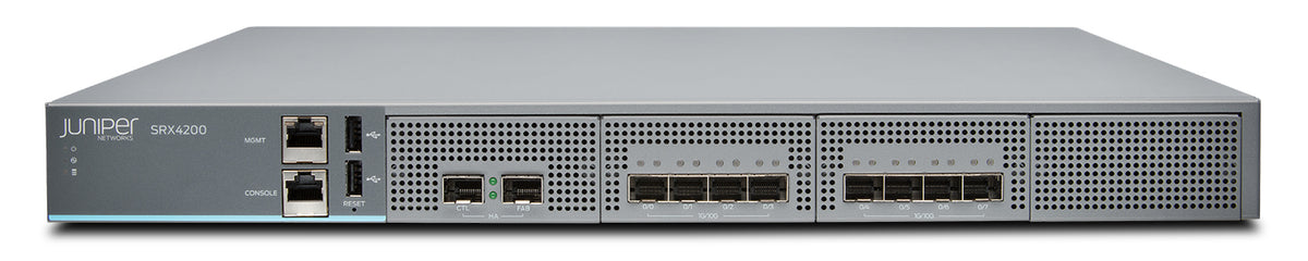 Juniper SRX4200 Firewall, front view at an angle from above