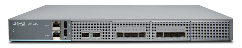 Juniper SRX4200 Firewall, front view at an angle from above
